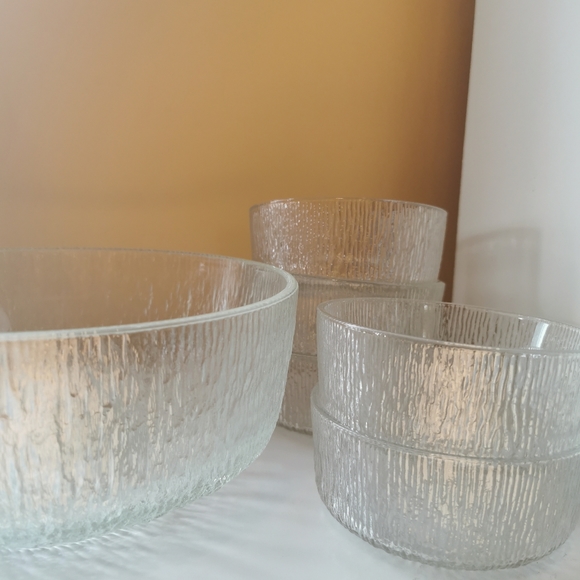 Vintage icicle bark glassware set - Picture 5 of 6